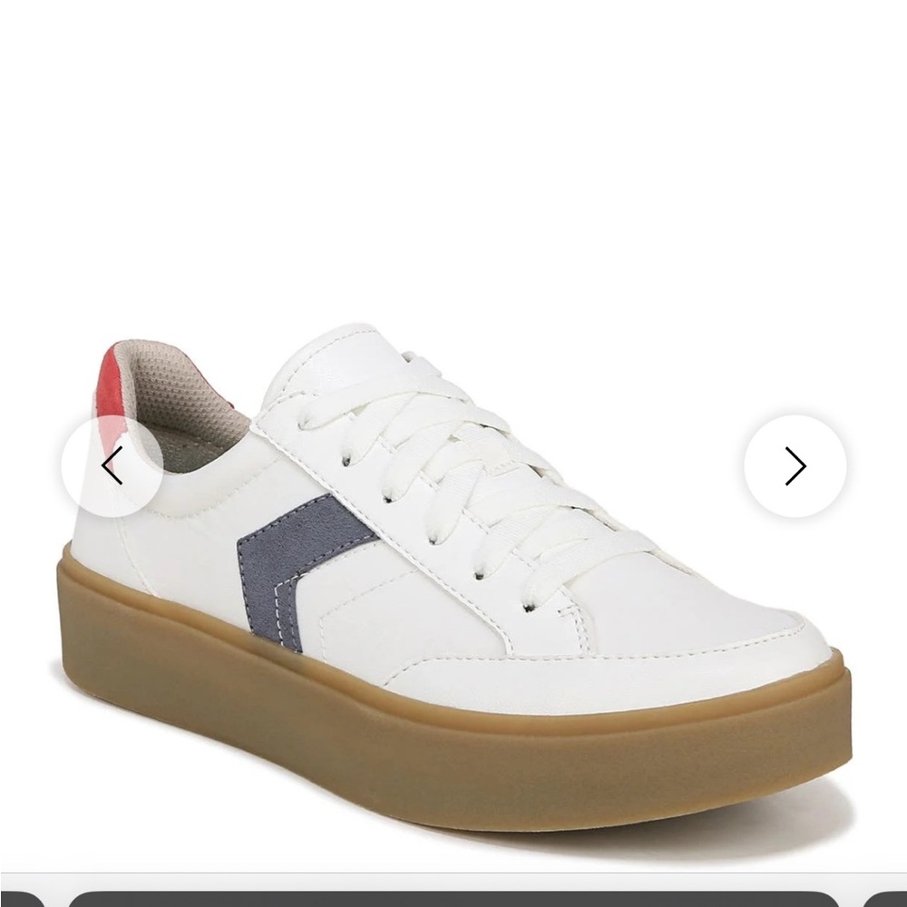 Fashion Shoe! Dr. Scholl's White and Gray Sneakers with Tan Sole